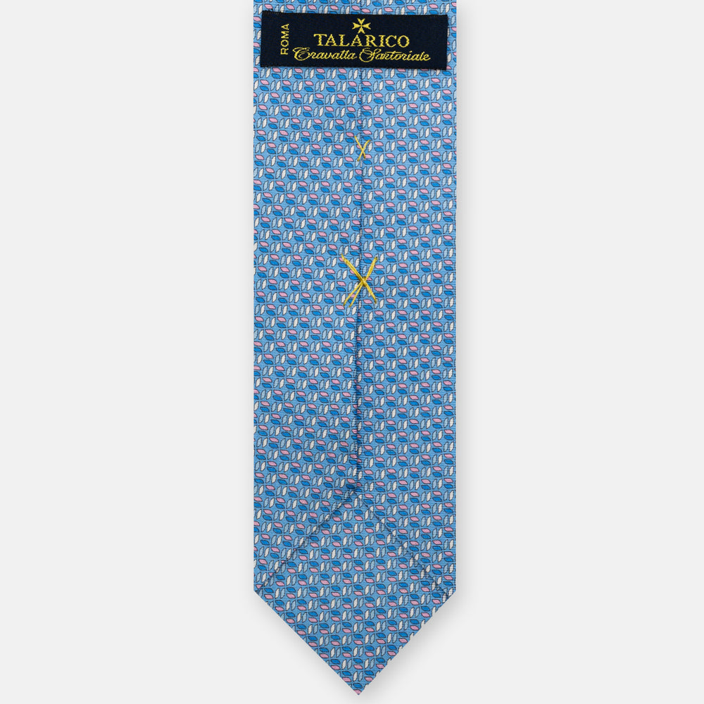 3-Fold Silk Tie, Micro Pattern, Sky Blue Pink - JC059588_1 T