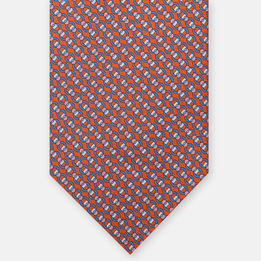 3-fold Silk Tie, Concatenated, Orange - JC059626_2 T
