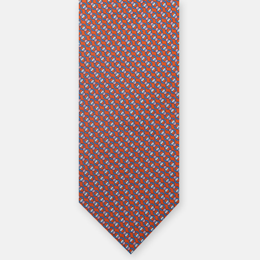 3-fold Silk Tie, Concatenated, Orange - JC059626_2 T