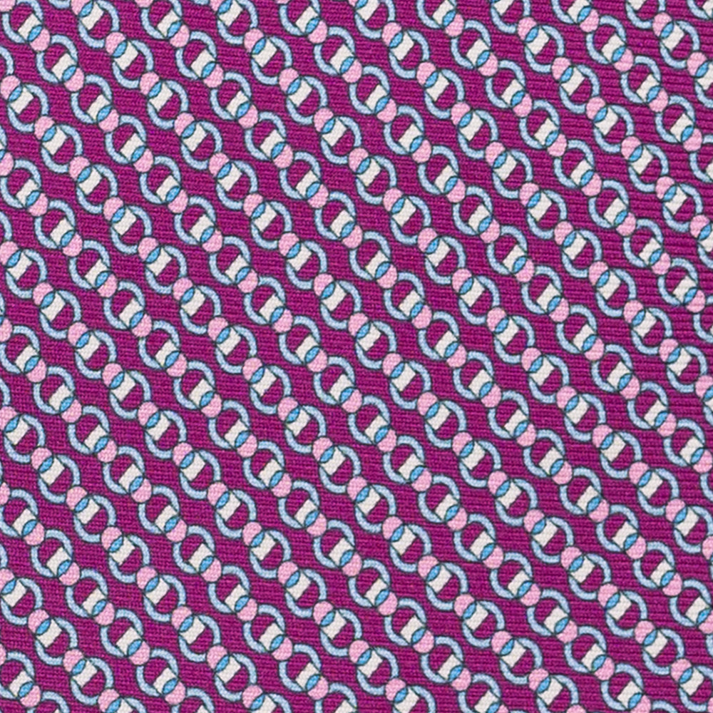 Cravatta 3 pieghe in Seta, Fantasia Concatenata, Magenta - JC059626_4 T