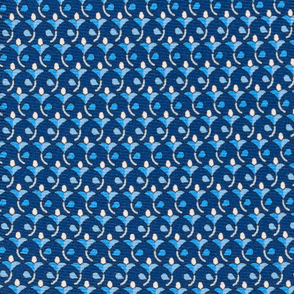 Cravatta 3 pieghe in Seta, Fantasia Floreale, Azzurro - JC060094_3 T