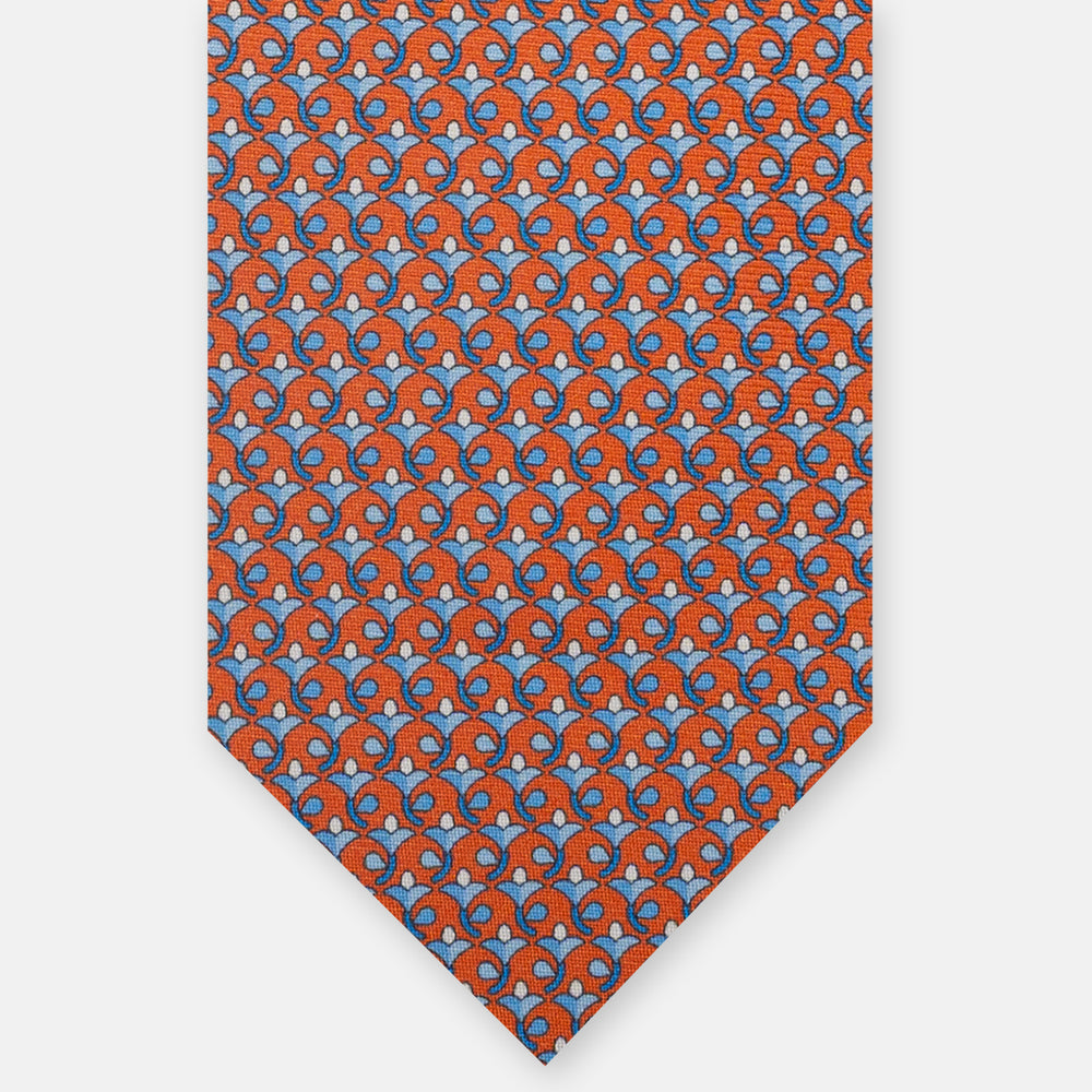 3-Fold Silk Tie, Floral, Orange - JC060094_5 T