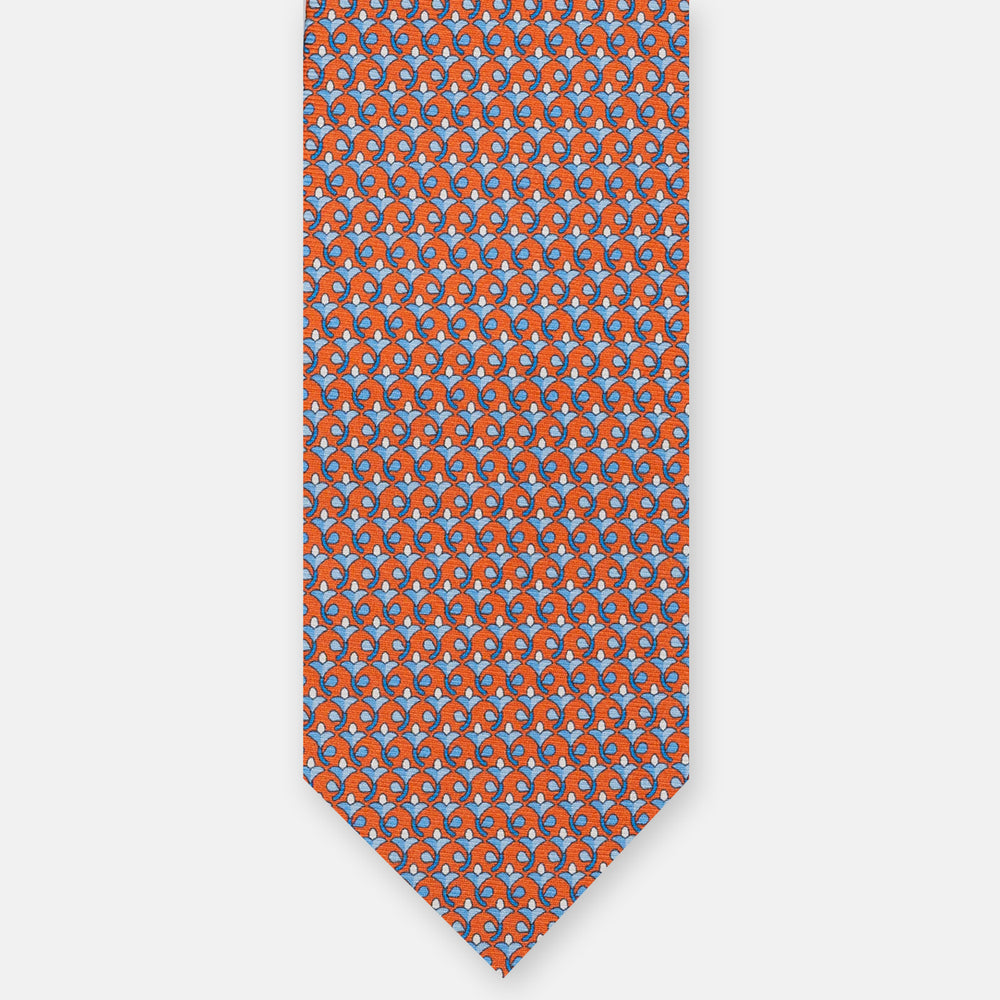 3-Fold Silk Tie, Floral, Orange - JC060094_5 T