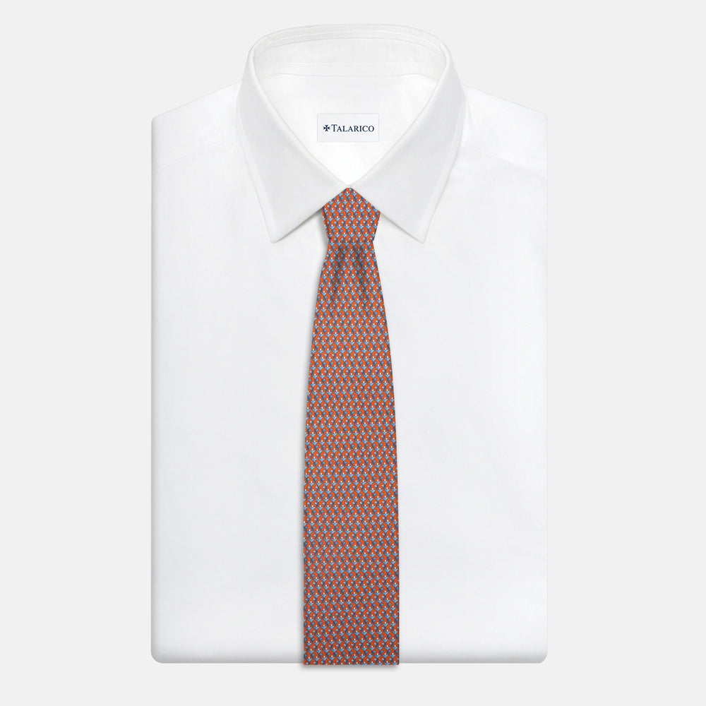 3-Fold Silk Tie, Floral, Orange - JC060094_5 T