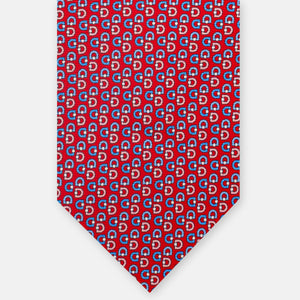 3-Fold Silk Tie, Micro Pattern, Red - JC060099_3 T
