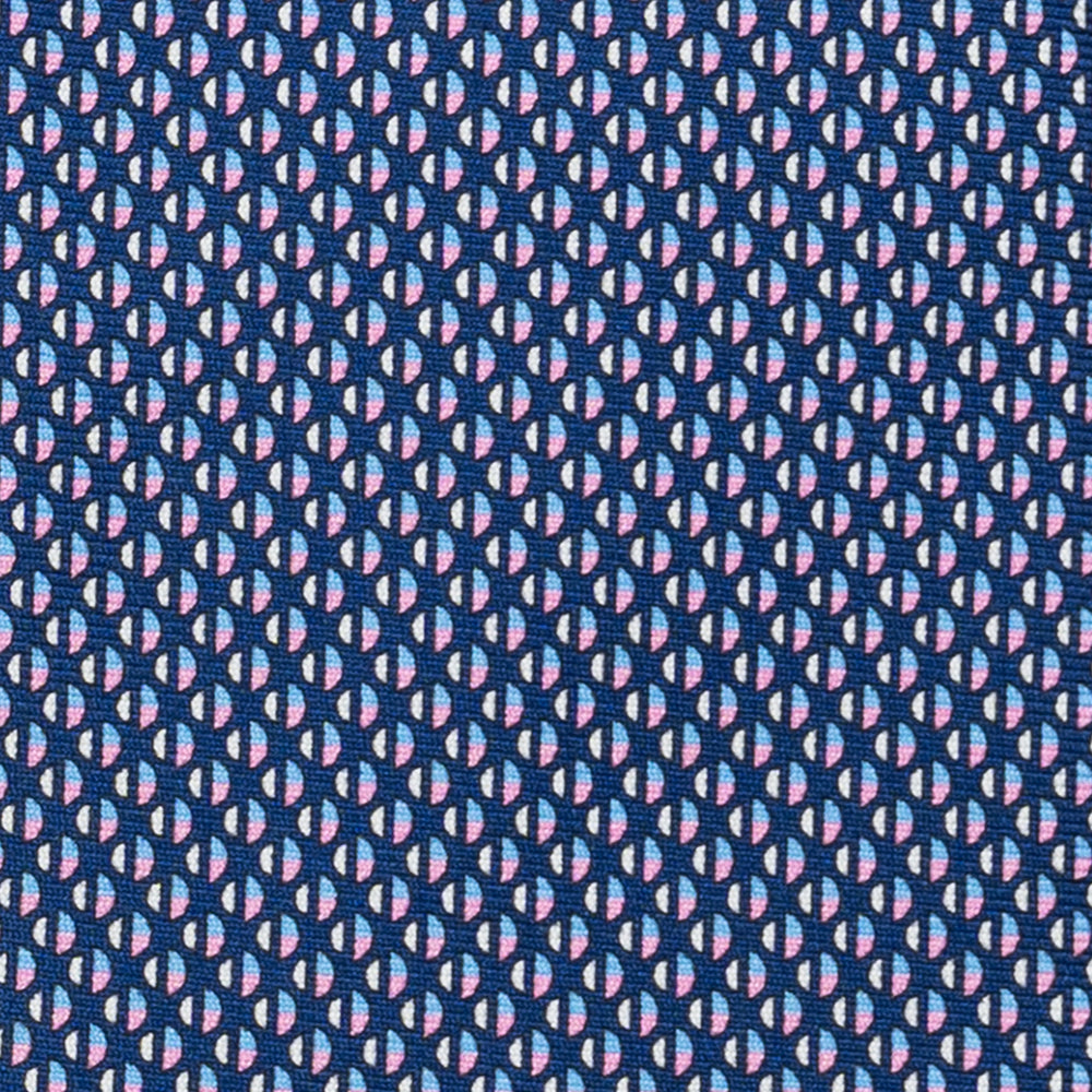 Cravatta 3 pieghe in Seta, Micro Fantasia, Blu Rosa - JC060269_6 T