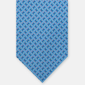 3-Fold Silk Tie, Micro Pattern, Sky Blue Pink - JC061849_1 T