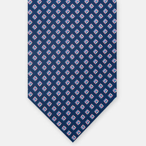 3-Fold Silk Tie, Micro Pattern, Blue Pink - JC061849_3 T