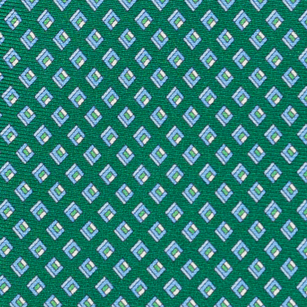 Cravatta 3 pieghe in Seta, Micro Fantasia, Verde - JC061849_4 T