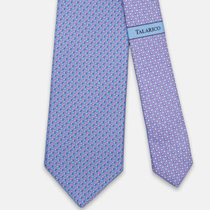 3-Fold Silk Tie, Apple Pattern, Lilac - JC061898_1