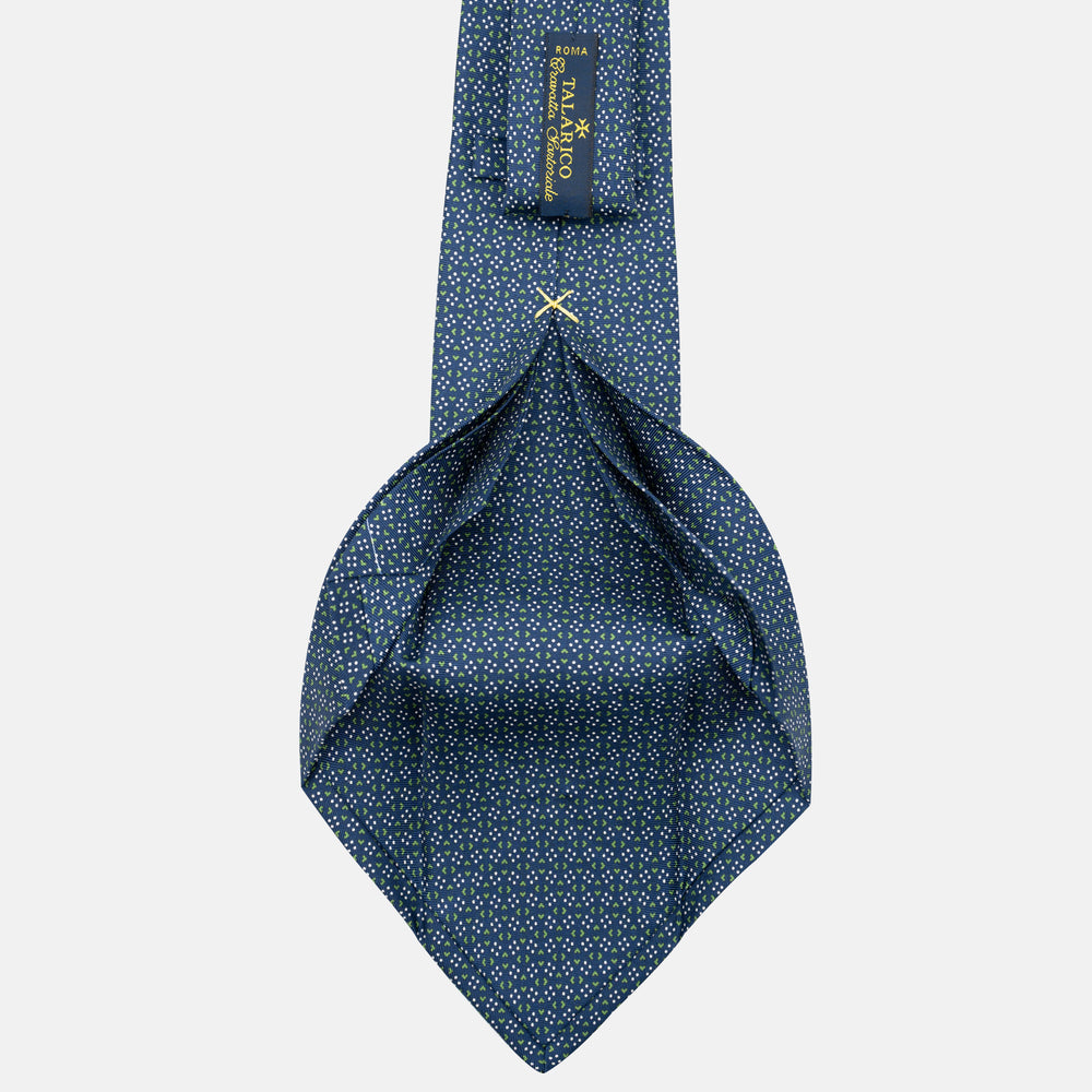 Cravatta 7 pieghe in seta Micro Fantasia Blu JC090226-4