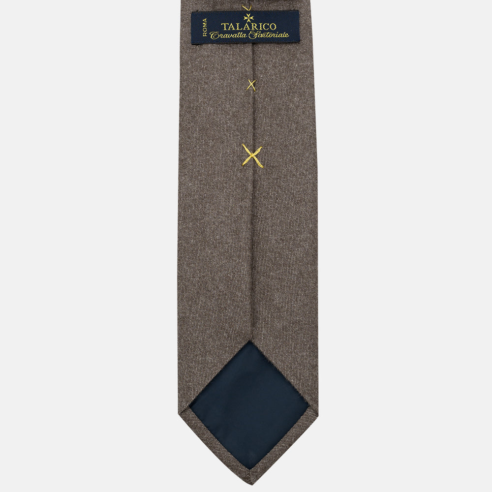 Cravatta 3 Pieghe in 100% Cashmere Zegna | Sartoriale Fatta a Mano | Marrone