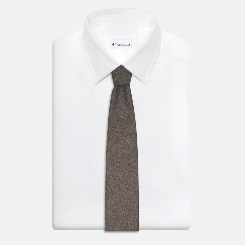 Cravatta 3 Pieghe in 100% Cashmere Zegna | Sartoriale Fatta a Mano | Marrone