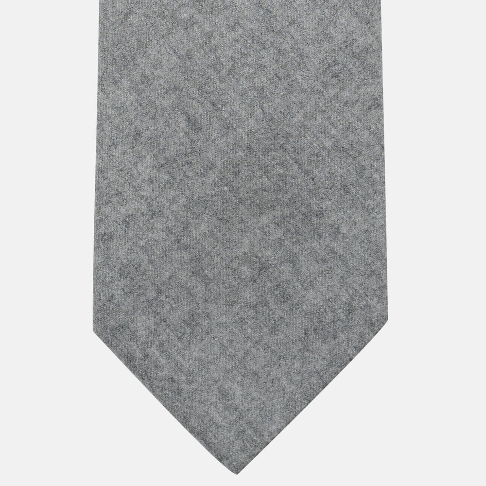 Cravatta 3 Pieghe in 100% Cashmere Zegna | Sartoriale Fatta a Mano | Grigio Melange