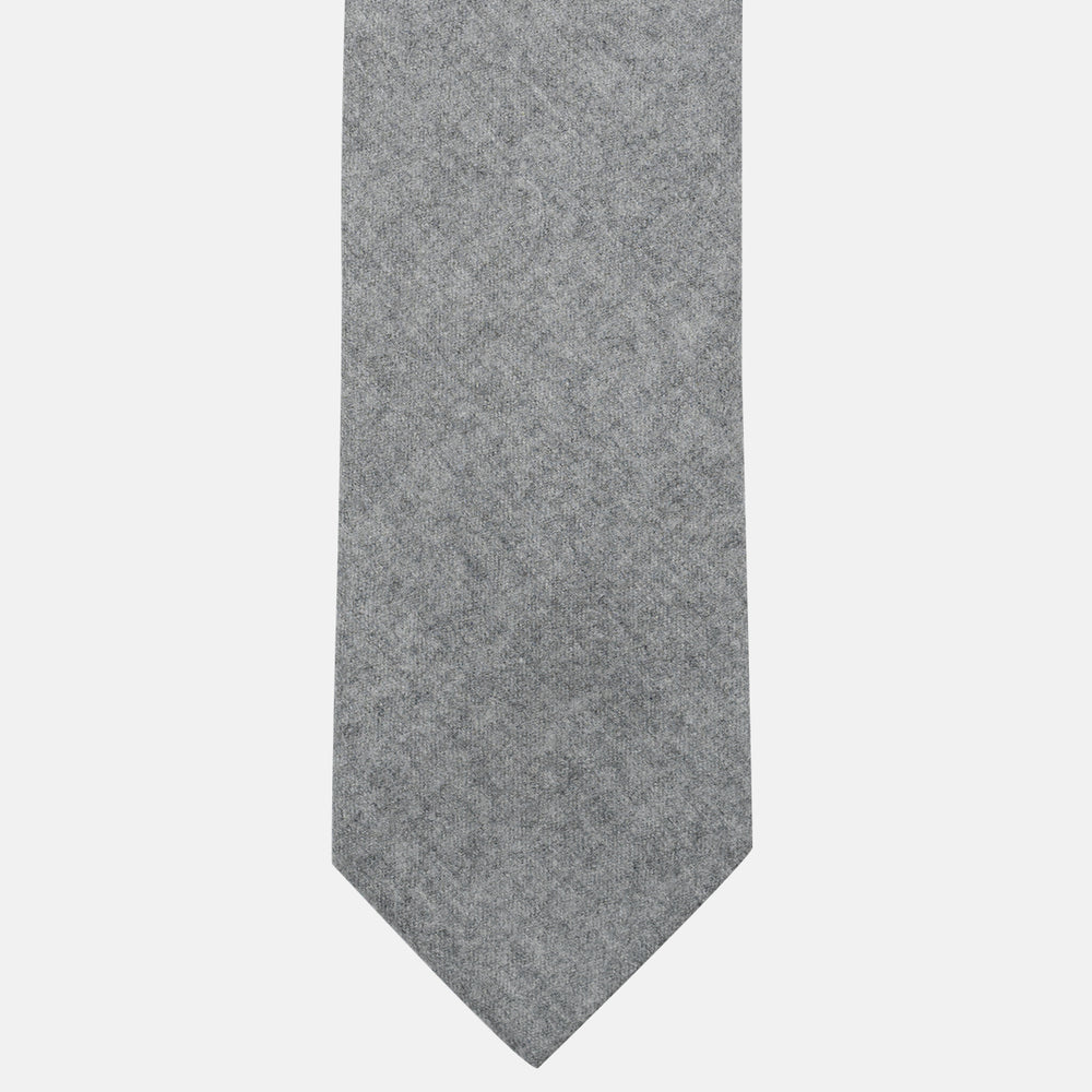 Cravatta 3 Pieghe in 100% Cashmere Zegna | Sartoriale Fatta a Mano | Grigio Melange