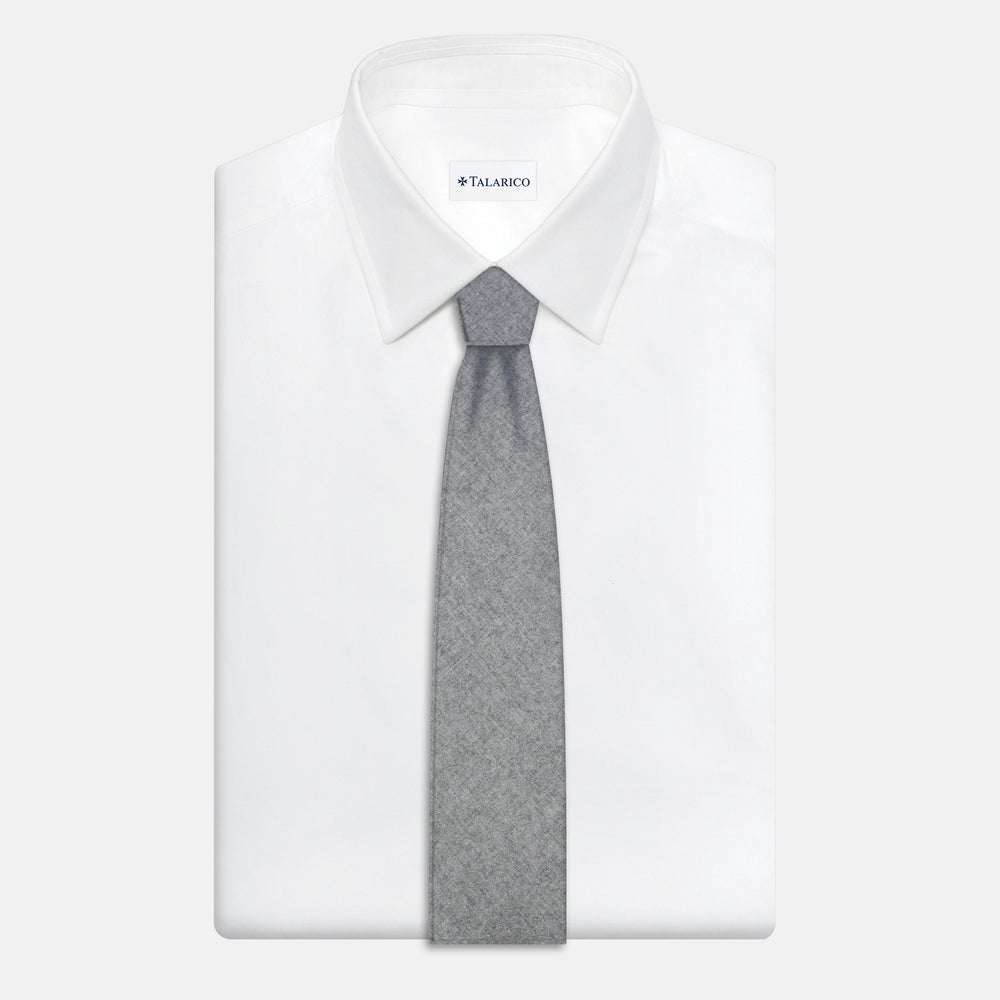 Cravatta 3 Pieghe in 100% Cashmere Zegna | Sartoriale Fatta a Mano | Grigio Melange
