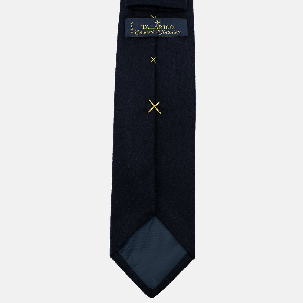 Cravatta 3 Pieghe in 100% Cashmere Zegna | Sartoriale Fatta a Mano | Blu