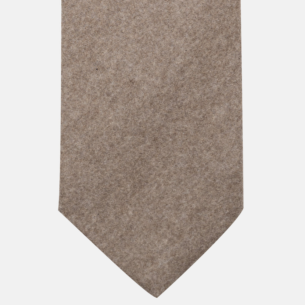 Cravatta 3 Pieghe in 100% Cashmere Zegna | Sartoriale Fatta a Mano | Marrone Melange