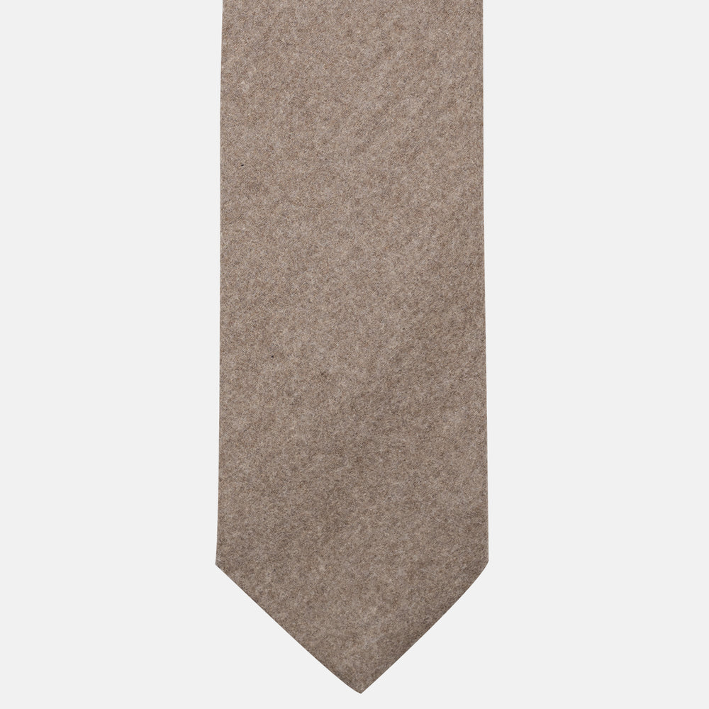 Cravatta 3 Pieghe in 100% Cashmere Zegna | Sartoriale Fatta a Mano | Marrone Melange