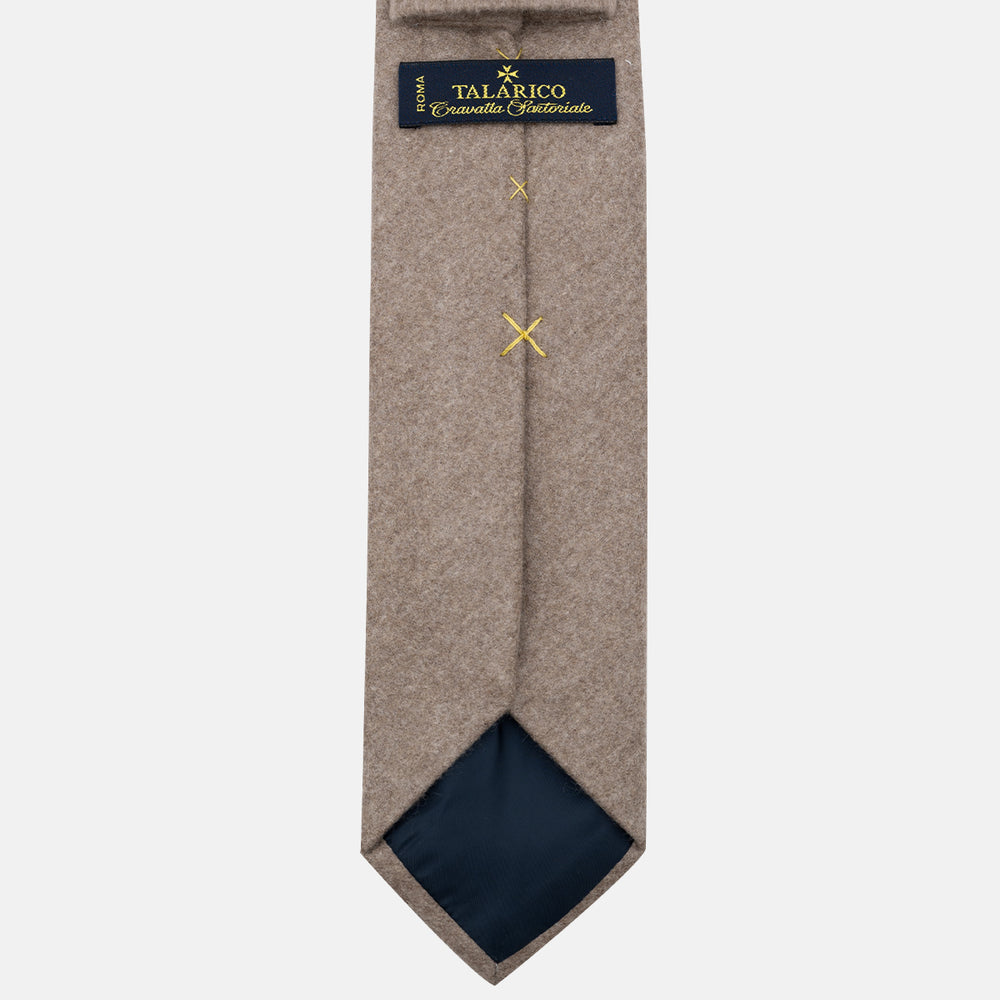 Cravatta 3 Pieghe in 100% Cashmere Zegna | Sartoriale Fatta a Mano | Marrone Melange
