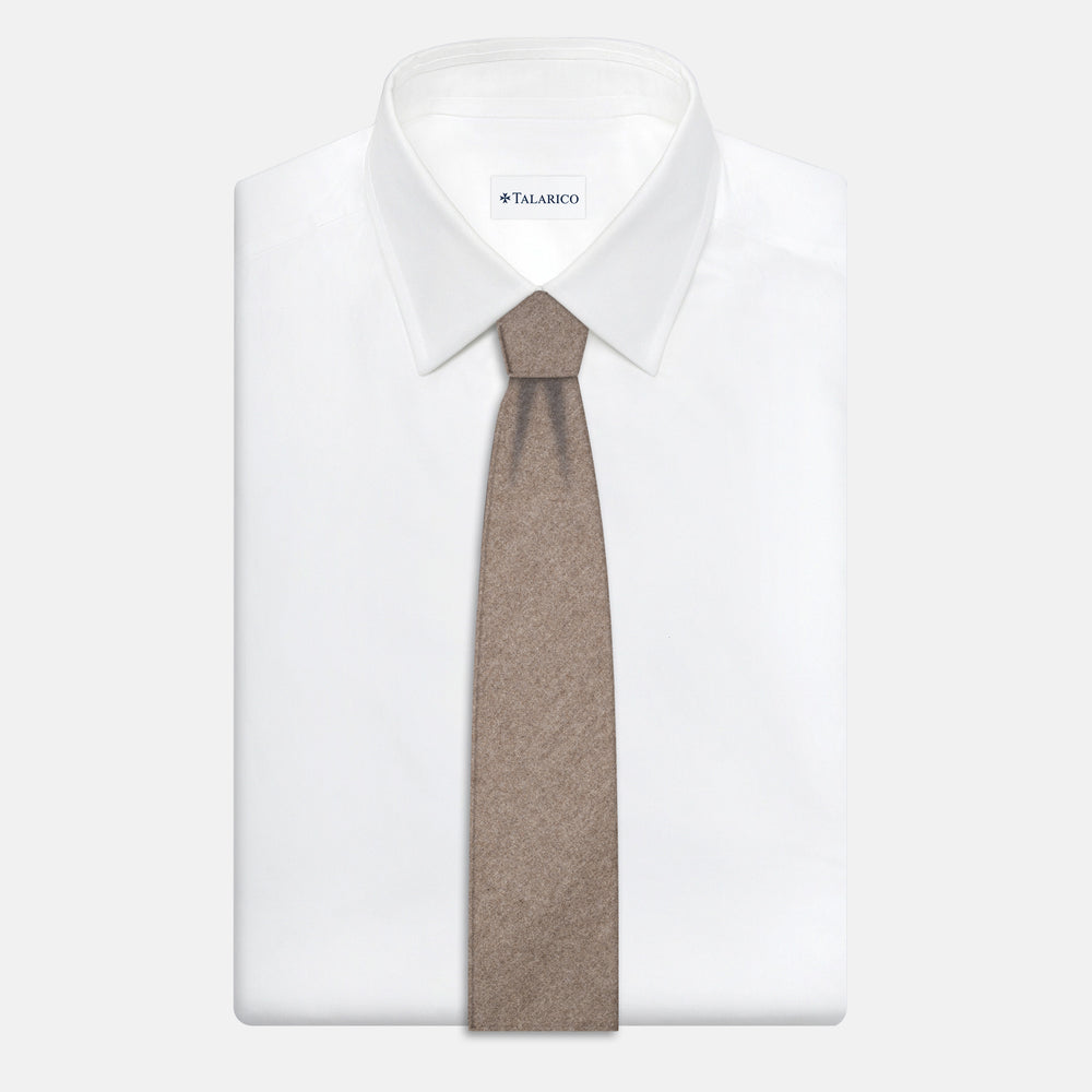 Cravatta 3 Pieghe in 100% Cashmere Zegna | Sartoriale Fatta a Mano | Marrone Melange