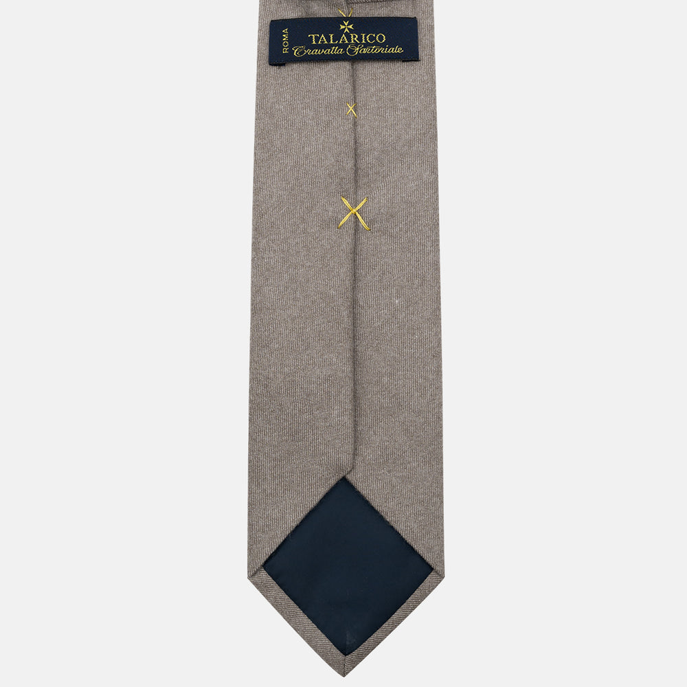 Cravatta 3 Pieghe in 100% Cashmere Zegna | Sartoriale Fatta a Mano | Sabbia