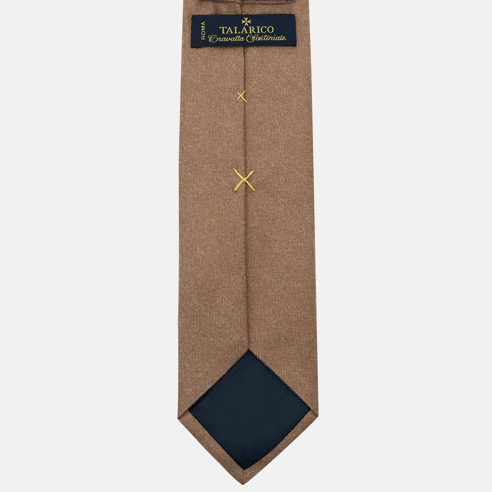 Cravatta 3 Pieghe in 100% Cashmere Zegna | Sartoriale Fatta a Mano | Cammello