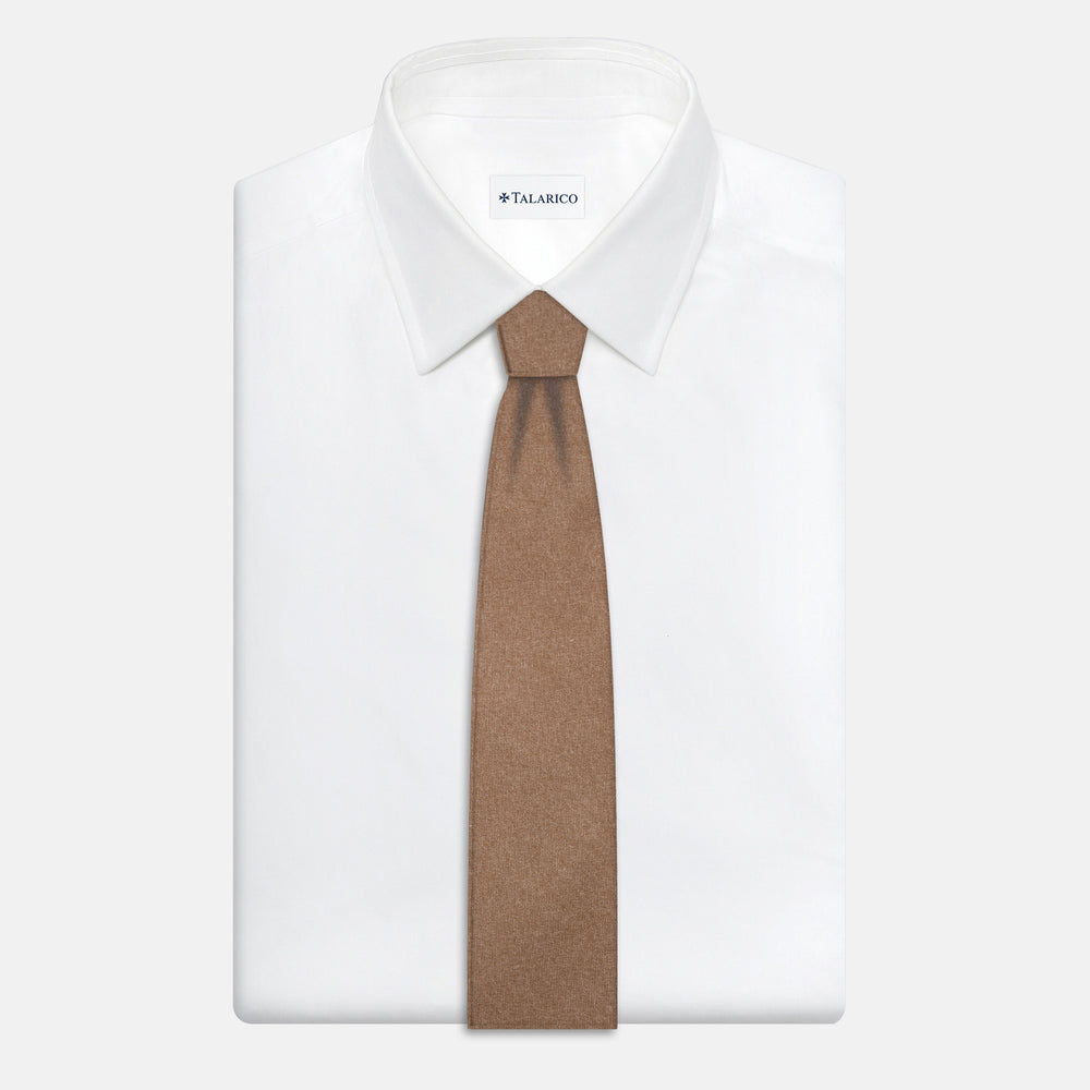 Cravatta 3 Pieghe in 100% Cashmere Zegna | Sartoriale Fatta a Mano | Cammello