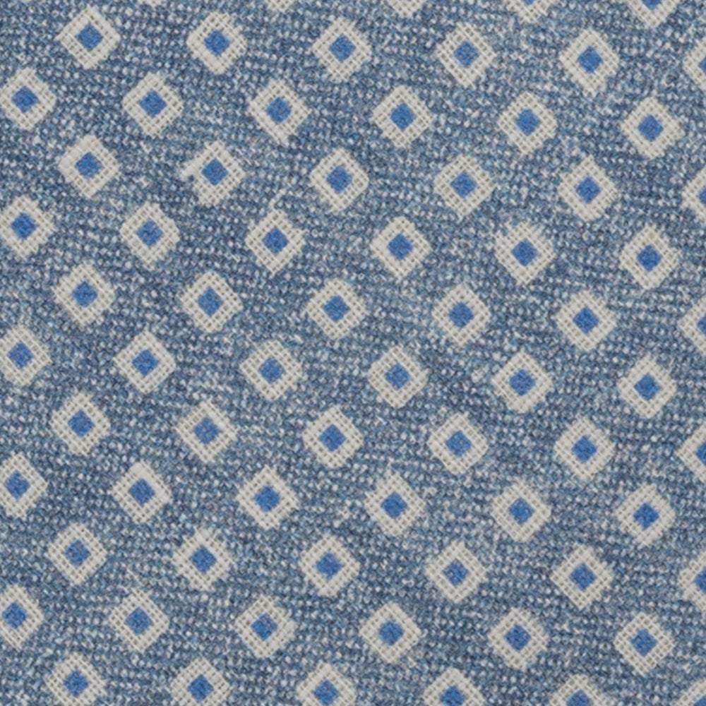 Cravatta 3 Pieghe in Irish Linen Fantasia Geometrica Grigio JD030