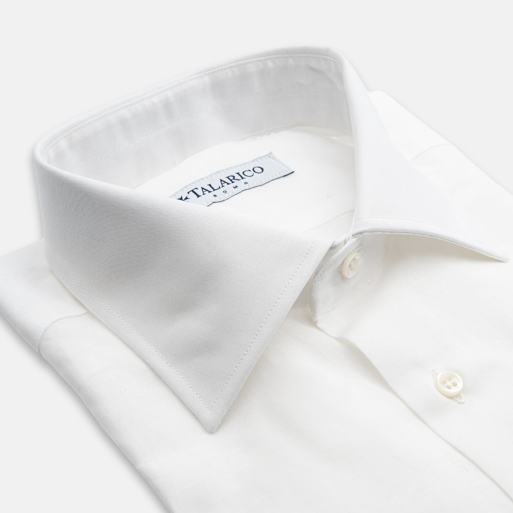 Camicia Sartoriale in Misto Lino e Cotone | Bianco