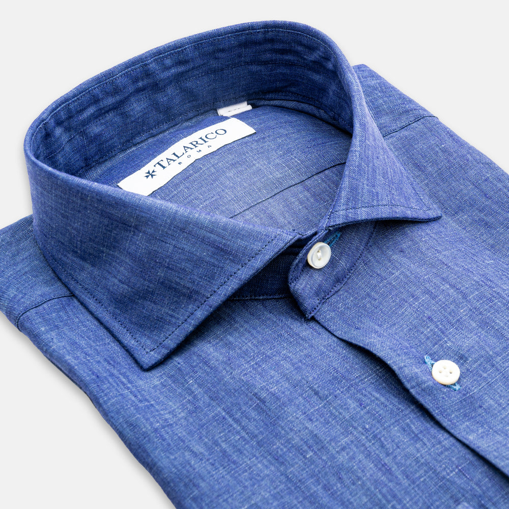 Camicia In Lino Collo alla Francese  Royal