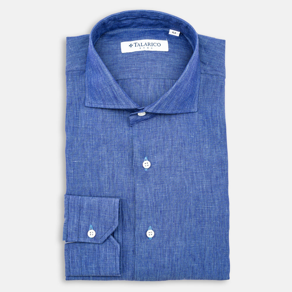 Camicia In Lino Collo alla Francese  Royal