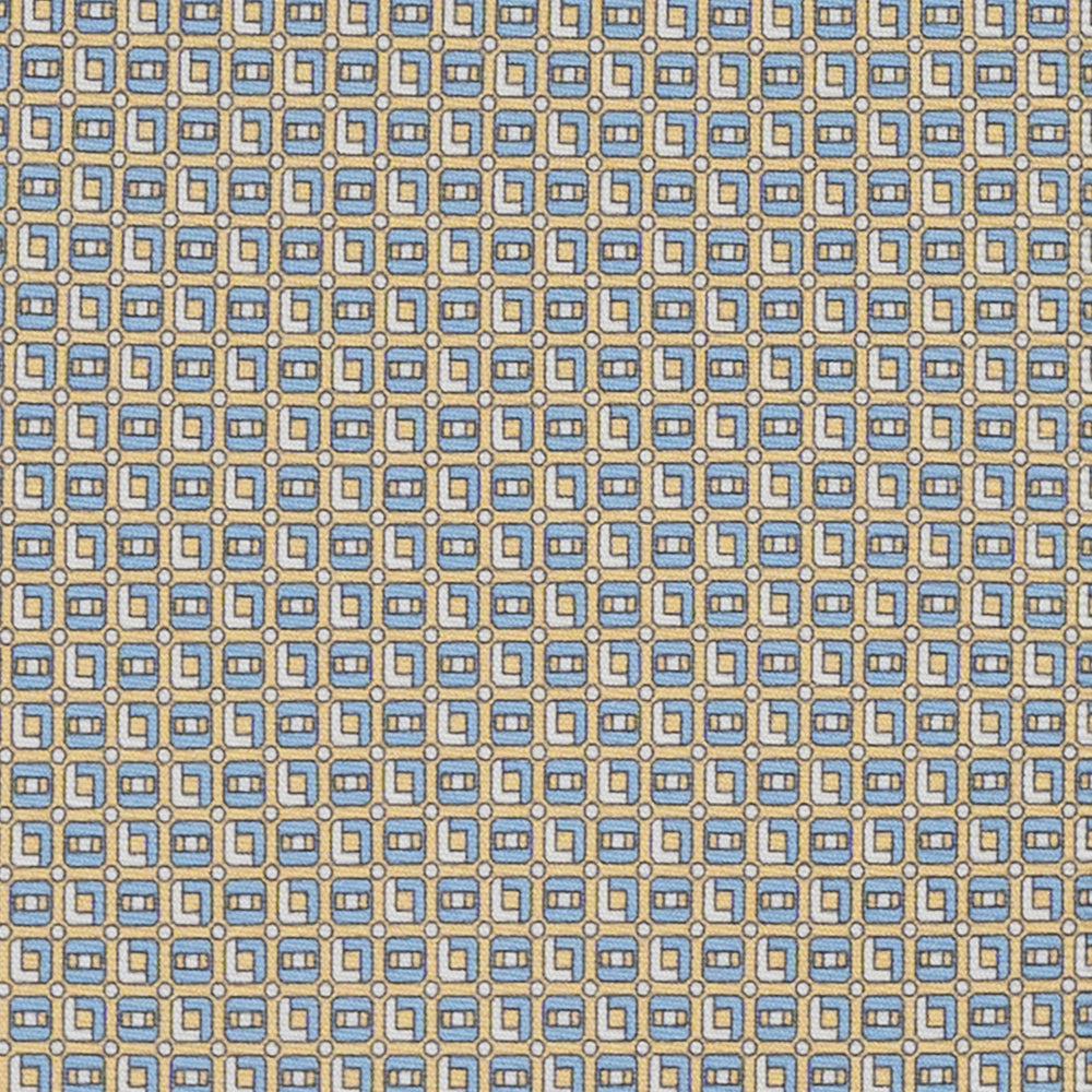 Cravatta 3 pieghe in Seta Fantasia Geometrica, Giallo - M49796