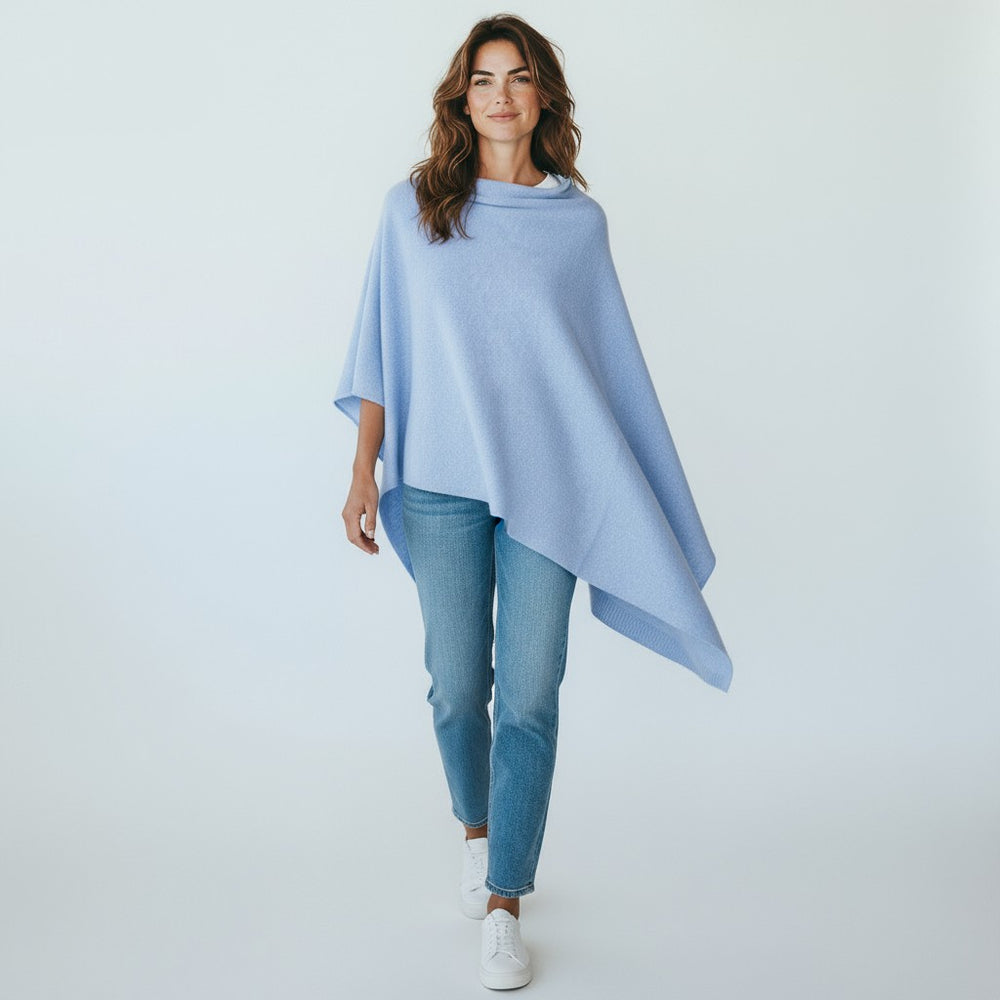 Mantella Asimmetrica in 100% Cashmere | Cielo