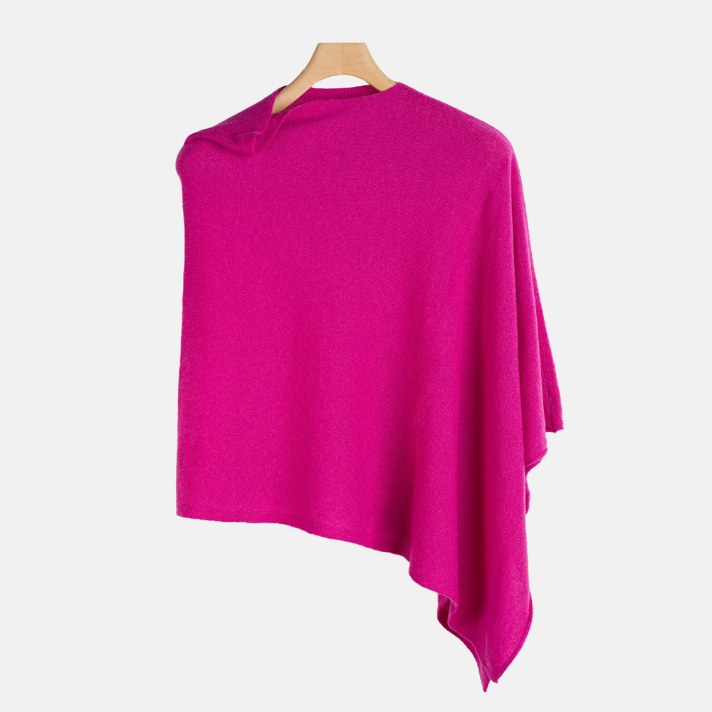 Mantella Asimmetrica in 100% Cashmere | Fucsia