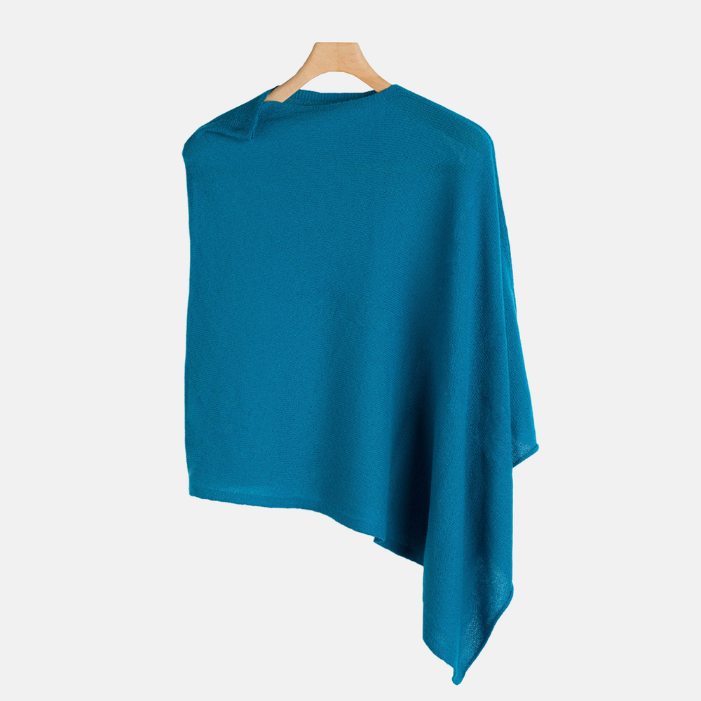 Mantella Asimmetrica in 100% Cashmere | Turchese