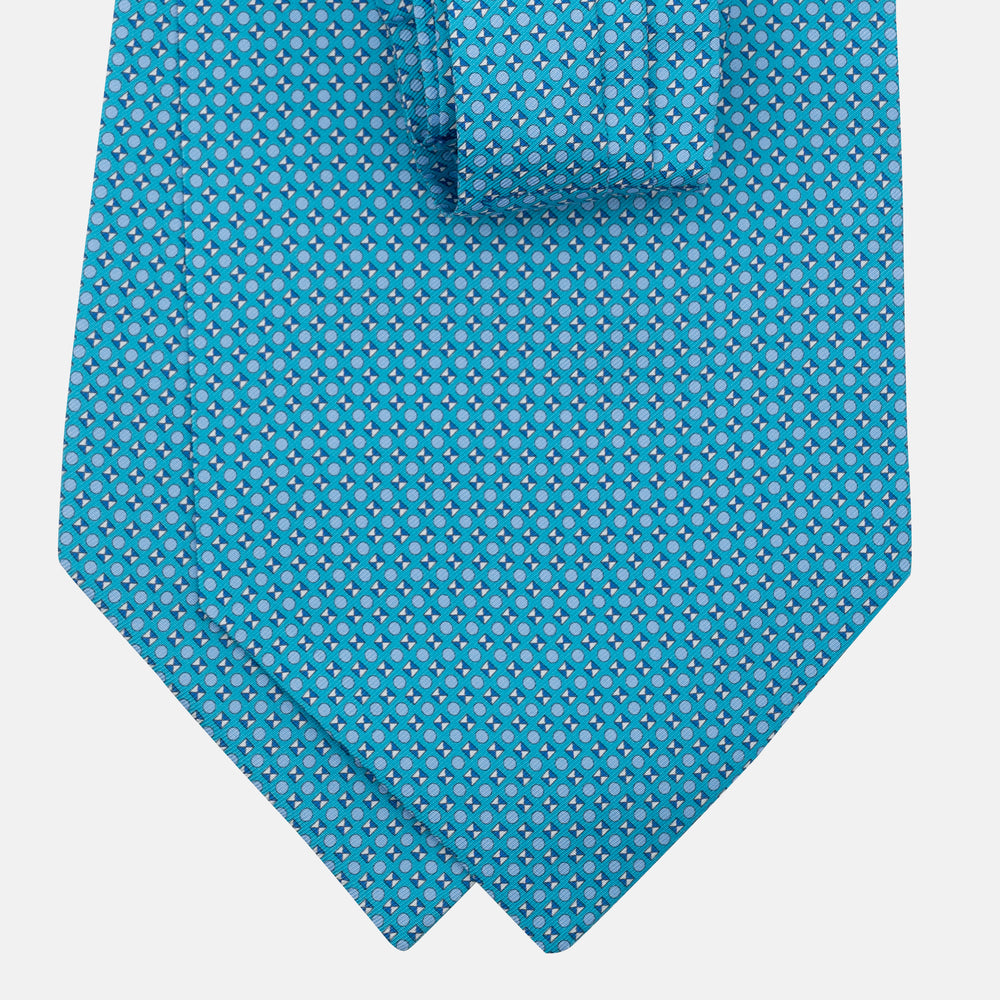 Ascot Sartoriale in Pura Seta Twill | Fatto a Mano -  Micro Fantasia Piscina