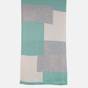 Sciarpa Unisex in 100% Lana | Modello Mondrian Polvere Panna Grigio - 102M