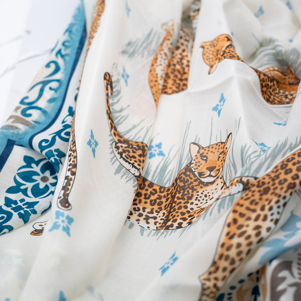 Maxi Foulard in Lana e Seta | Fantasia Nido Felino