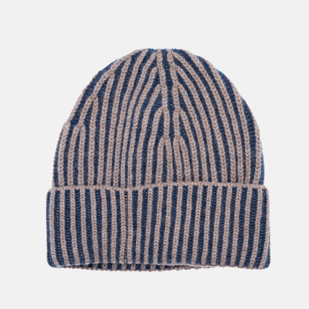 Berretto in Cashmere Notturno-Legno