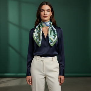 Foulard In Seta Twill 90 Ombre di Città