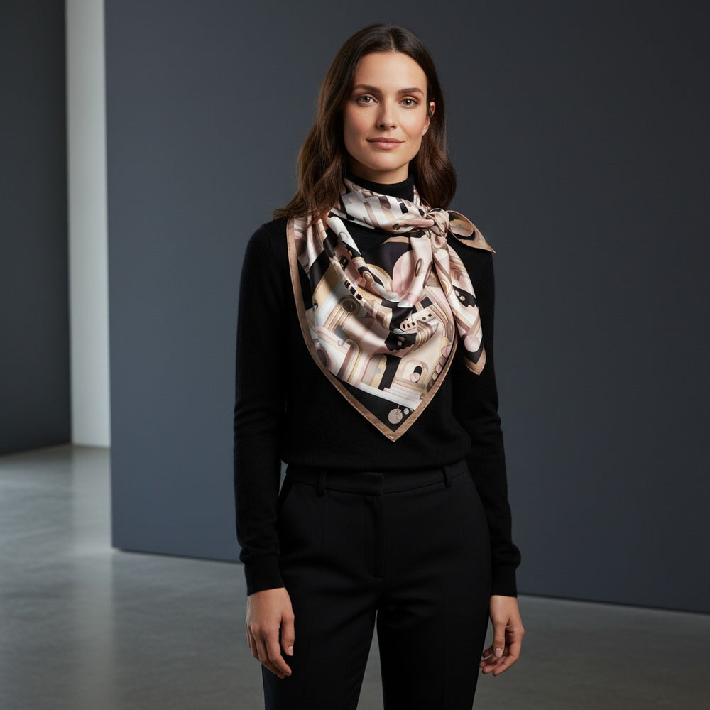 Foulard In Seta Twill 90 Ombre di Città