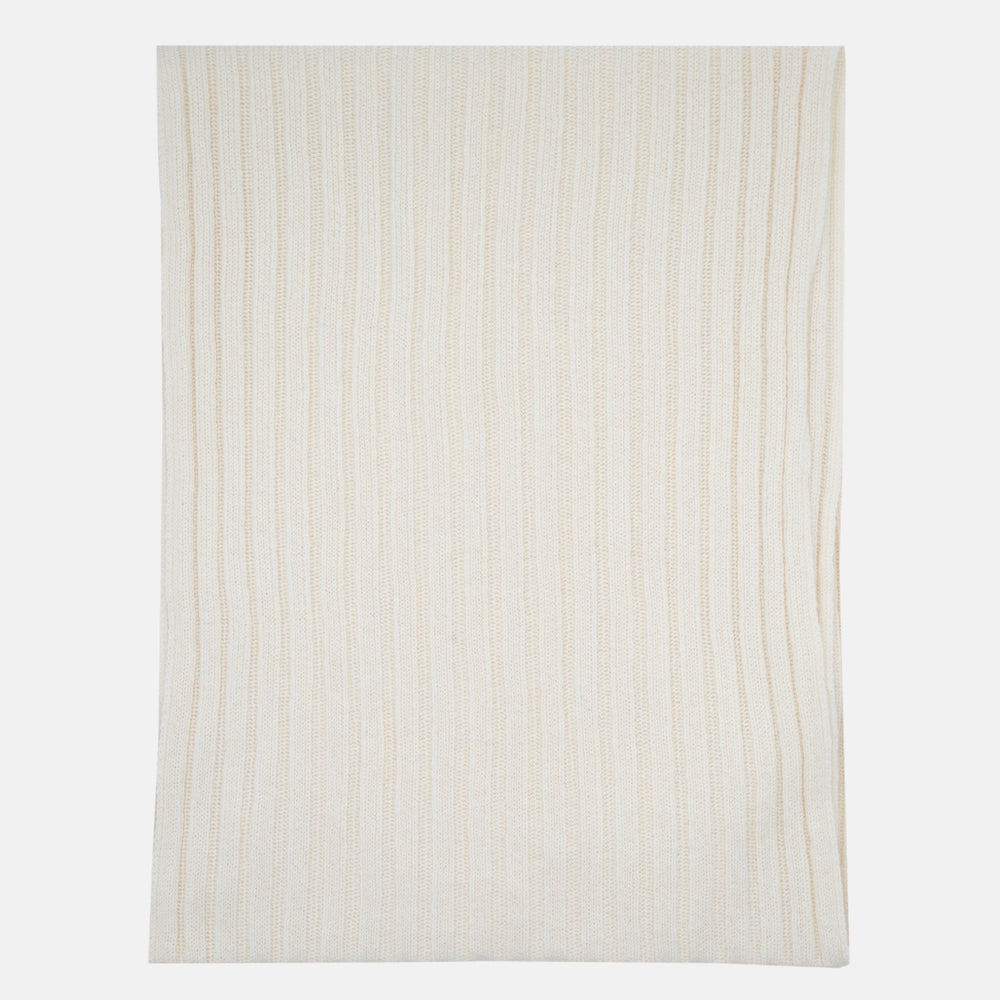 Sciarpa a Coste in 100% Cashmere | Panna - 105