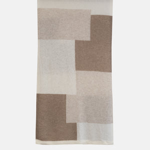 Sciarpa Unisex in 100% Lana | Modello Mondrian Panna Silver Brown - 102M