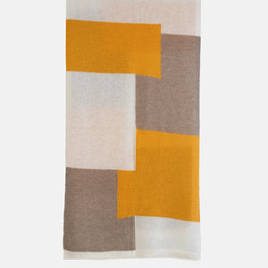 Sciarpa Unisex in 100% Lana | Modello Mondrian Panna Zucca Brown - 102M