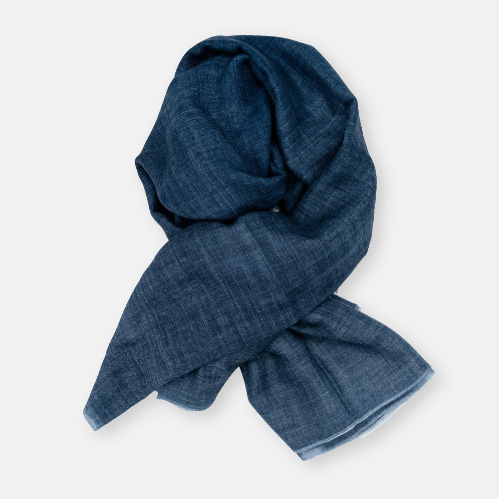 Pashmina "Georgia" in 100% Puro Cashmere | Denim - 8500