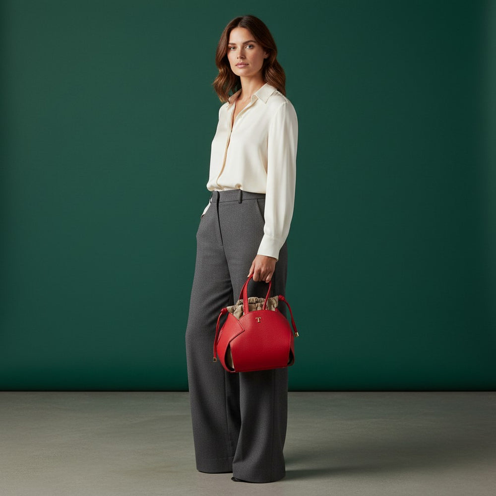 Talarico PomPon Bag in Hammered Leather