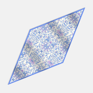 Rhombus Foulard in Pure Twill Silk | Ramage Pattern
