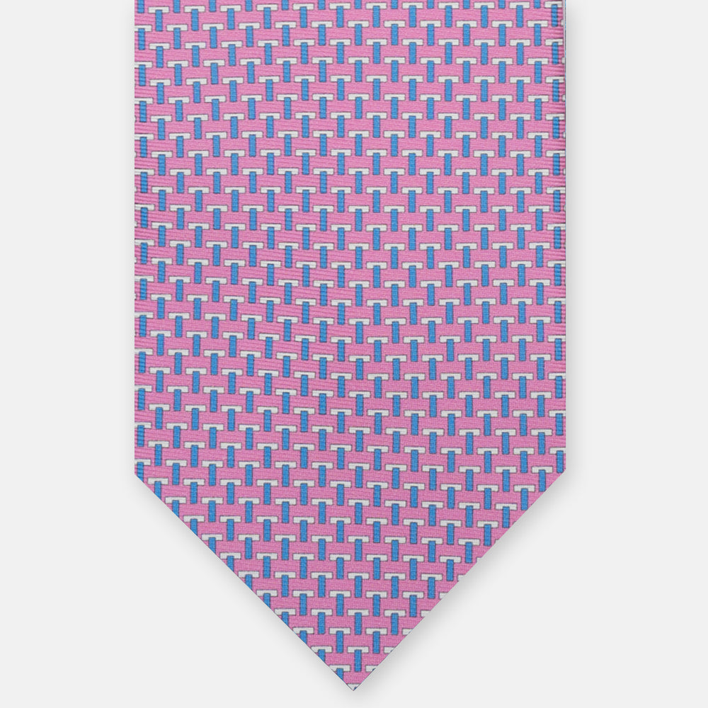 Cravatte 3 pieghe seta T Iconica Rosa Celeste