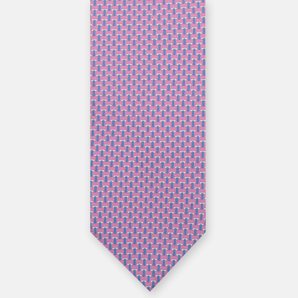 Cravatte 3 pieghe seta T Iconica Rosa Celeste